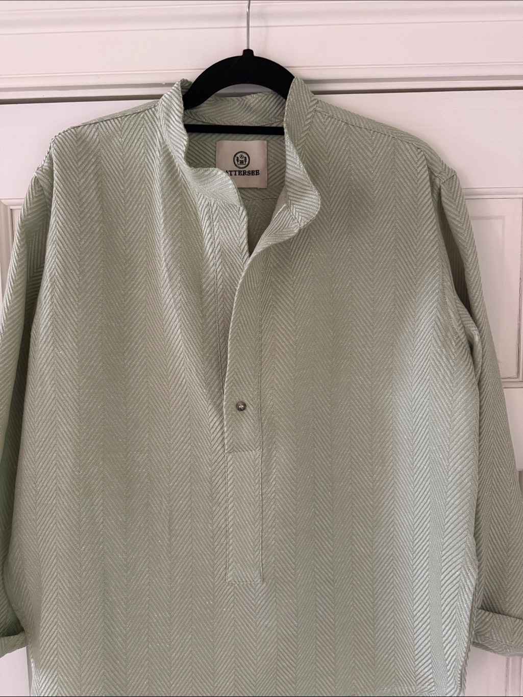Attersee The Pop-Over Shirt Cypress Herringbone — image 3 of 8